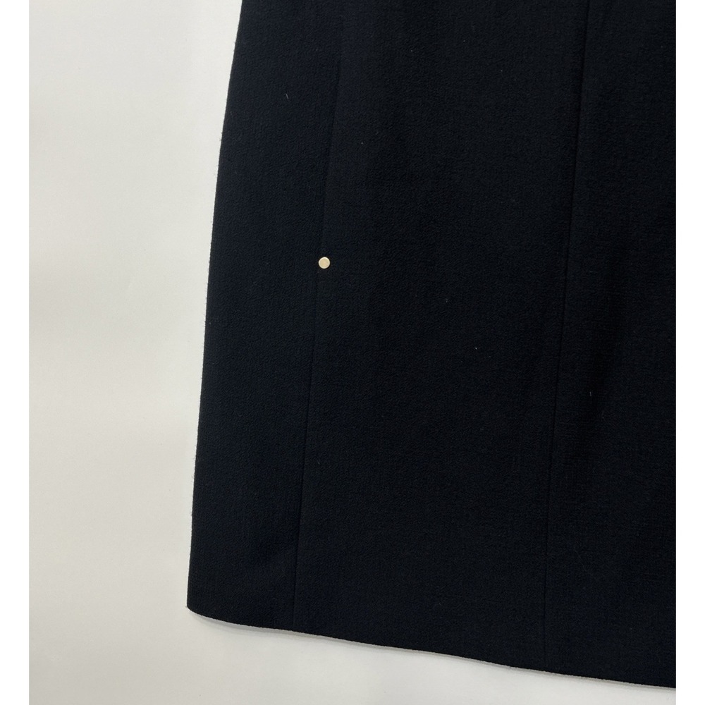 Lafayette 148 Womens Black Midi Dress Size 8 Wool Classic Career Luxury Half Slv - Picture 2 of 16